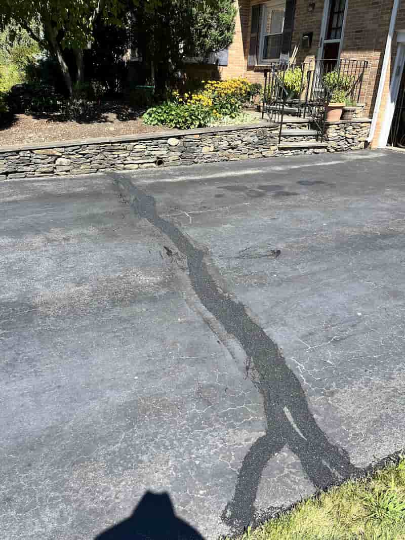 After: Driveway crack filling - Lincoln, RI