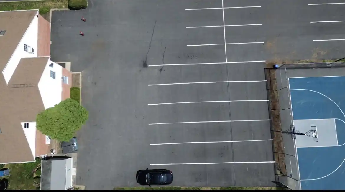 Before: Parking lot line striping - Warwick, RI